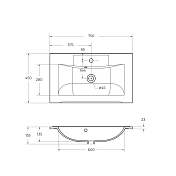 Изображение Мебельная раковина BelBagno Marino BB750/450-LV-MR-PR 75 см Мебельная раковина BelBagno Marino BB750/450-LV-MR-PR 75 см , изображение 3
