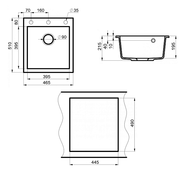 Мойка кухонная Point Моко 47 PN3006W белая , изображение 3