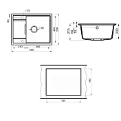 Изображение Мойка кухонная Point Стил 65 PN3009W белая Мойка кухонная Point Стил 65 PN3009W белая , изображение 4