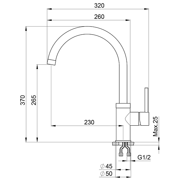 Смеситель Point PN3101GR для кухонной мойки , изображение 2