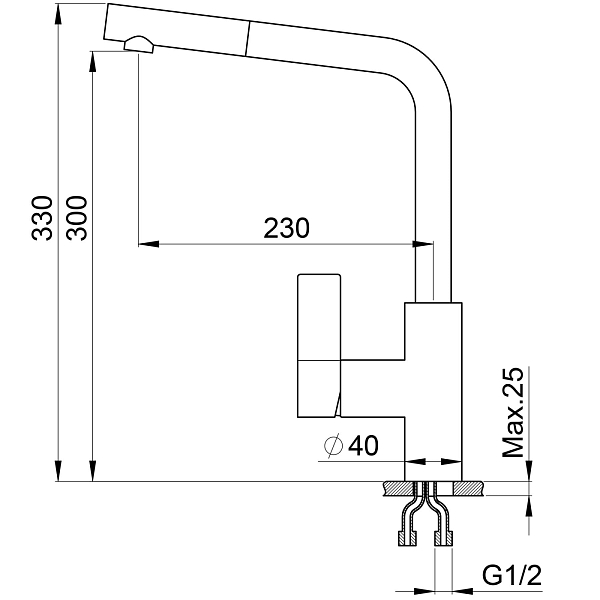 Смеситель Point PN3102BG для кухонной мойки , изображение 2