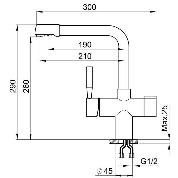 Смеситель Point PN3104W для кухонной мойки , изображение 2