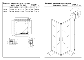 Фото Душевой уголок Kolpa San Eco Quat TKK 90х90 см silver