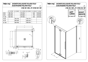 Фото Дверь для душевого уголка Kolpa San Polaris Fold D 90 см L black