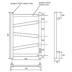 Фото Полотенцесушитель электрический Point Феникс П5 PN15856B 50x60 черный
