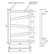 Изображение Полотенцесушитель электрический Point Феникс П5 PN15156BE 50x60 черный Полотенцесушитель электрический Point Феникс П5 PN15156BE 50x60 черный , изображение 5