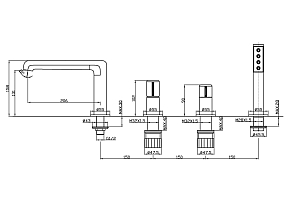 Фото Смеситель BelBagno Uno UNO-BVD4-CRM на борт ванны