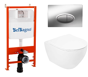 Фото Комплект BelBagno Stylus CZR-513-TH-R/CZR2316SC/BB026/BB051CR кнопка смыва хром глянец