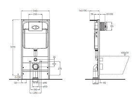 Фото Система инсталляции для унитазов BelBagno BB026/BB084NERO с кнопкой смыва