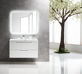 Фото Тумба под раковину BelBagno Vittoria 100 подвесная, bianco lucido