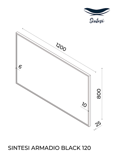 Зеркало Sintesi Armadio black 120 , изображение 14