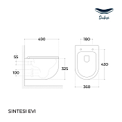 Изображение Унитаз подвесной Sintesi Evi SIN-TS-EVI-151 Унитаз подвесной Sintesi Evi SIN-TS-EVI-151 , изображение 6
