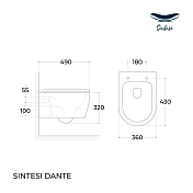 Изображение Унитаз подвесной Sintesi Dante SIN-TS-DNT-191 Унитаз подвесной Sintesi Dante SIN-TS-DNT-191 , изображение 5