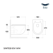 Изображение Унитаз подвесной Sintesi Evi SIN-TS-EVI-151WM Унитаз подвесной Sintesi Evi SIN-TS-EVI-151WM , изображение 6