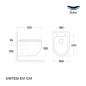 Изображение Унитаз подвесной Sintesi Evi SIN-TS-EVI-151GM Унитаз подвесной Sintesi Evi SIN-TS-EVI-151GM , изображение 6