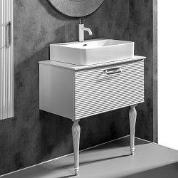 Фото Тумба под раковину Armadi Art Vallessi Avantgarde Linea 80 белая, хром