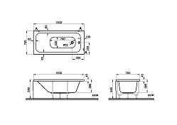 Изображение Акриловая ванна Vitra Optimum Neo 150x70 Акриловая ванна Vitra Optimum Neo 150x70 , изображение 3