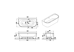 Акриловая ванна Virta Geo 180x80 пристенная , изображение 6