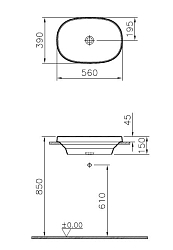 Фото Раковина Vitra Frame 5652B403-0016 56 см