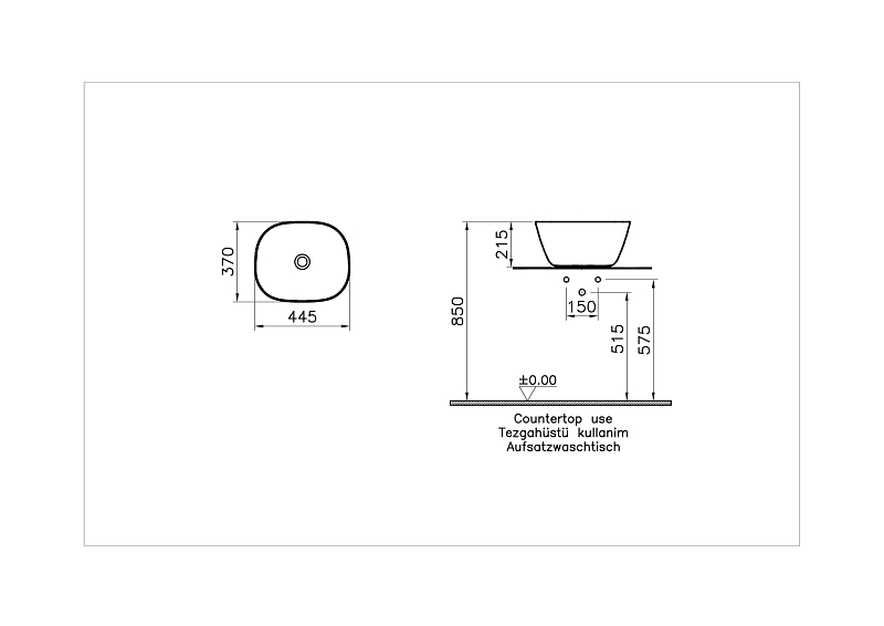 Раковина Vitra Plural 7811B483-0016 45 см , изображение 3
