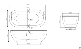 Изображение Акриловая ванна BelBagno BB13-1700 170х80 Акриловая ванна BelBagno BB13-1700 170х80 , изображение 4