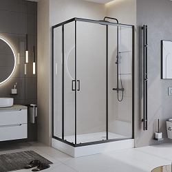 Фото Душевой уголок BelBagno Uno-195 AH-2-120/90-C-NERO