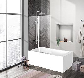 Фото Шторка на ванну BelBagno Uno UNO-V-2-110/150-C-Cr