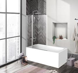 Фото Шторка на ванну BelBagno Uno UNO-V-11-90/150-C-Cr