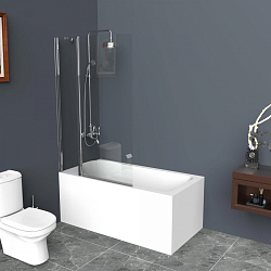 Фото Шторка на ванну BelBagno Uno UNO-V-11-100/150-C-Cr