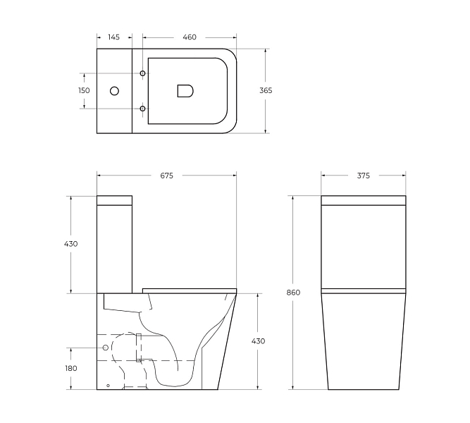 Унитаз-компакт BelBagno Ardente-R безободковый , изображение 11