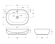 Изображение Раковина BelBagno BB1346 60 см Раковина BelBagno BB1346 60 см , изображение 9