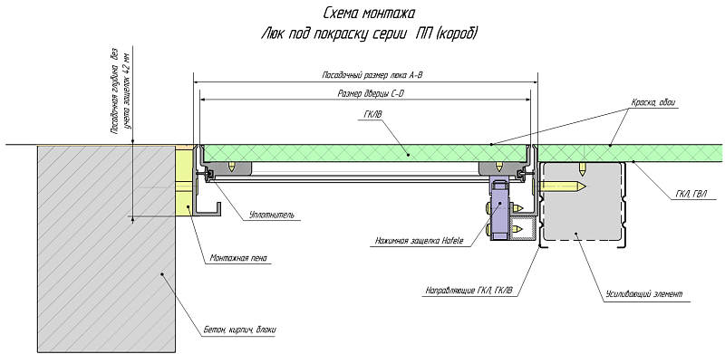 Ревизионный люк Lyuker ПП 40x50, настенный , изображение 7