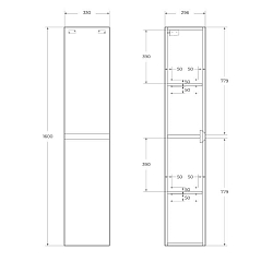 Фото Шкаф-пенал BelBagno Kraft 1600-2A-SC-RT-L