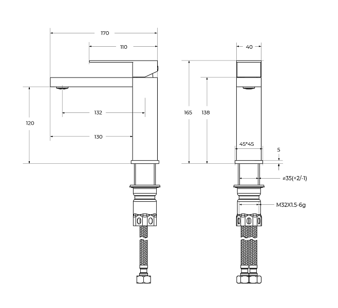 Смеситель Cezares Slider LS-GM для раковины , изображение 5