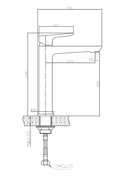 Смеситель BelBagno Ancona LMC-CRM для раковины , изображение 2