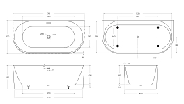 Изображение Акриловая ванна BelBagno BB713-1700-800 170x80 Акриловая ванна BelBagno BB713-1700-800 170x80 , изображение 7