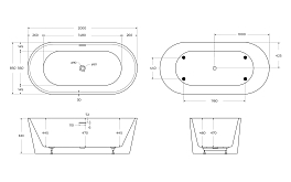 Изображение Акриловая ванна BelBagno BB416-2000-850 200x85 Акриловая ванна BelBagno BB416-2000-850 200x85 , изображение 5