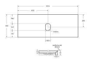 Фото Столешница BelBagno KEP-120-MNO-W0 Marmo Nero Opaco