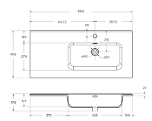 Изображение Мебельная раковина BelBagno BB1000ETL-R 100 см Мебельная раковина BelBagno BB1000ETL-R 100 см , изображение 5