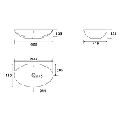 Изображение Раковина Point Сатурн PN43901WM 63 см Раковина Point Сатурн PN43901WM 63 см , изображение 3