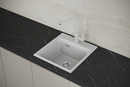 Изображение Мойка кухонная Point Мисти 46 PN3011W белый Мойка кухонная Point Мисти 46 PN3011W белый , изображение 3
