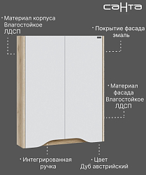 Фото Шкаф СаНта Сатурн 60 дуб австрийский