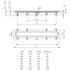 Фото Душевой лоток Azario D40 Klasik AZ-CH 850 KC с черной решеткой 85 см