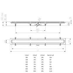 Фото Душевой лоток Azario D50 Klasik AZ-CH 750/50 KC с черной решеткой 75 см