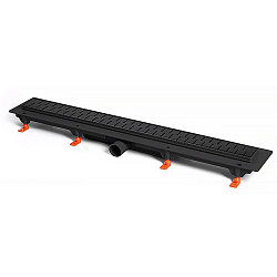 Фото Душевой лоток Azario D50 Medium AZ-CH 750/50 MC с черной решеткой 75 см