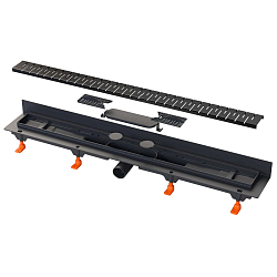 Фото Душевой лоток Azario D50 Medium AZ-CH 950/50 MC с черной решеткой 95 см