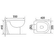 Унитаз подвесной Loranto Fredo CS-WH8005 безободковый , изображение 11